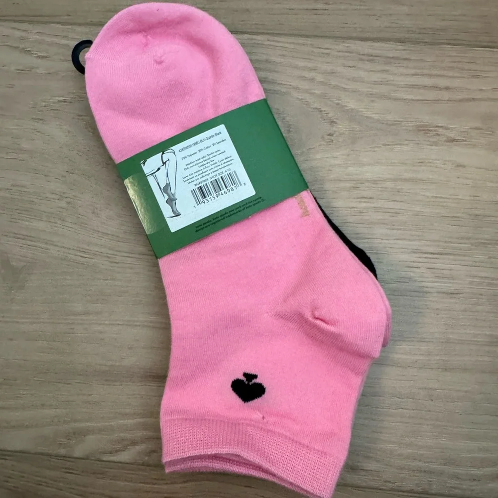 Kate Spade Designer Whimsical 3 Pack of Dot Quarter SOCKS Playful NWT 3 Pair